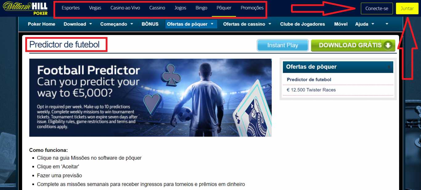 Bônus boas-vindas William Hill